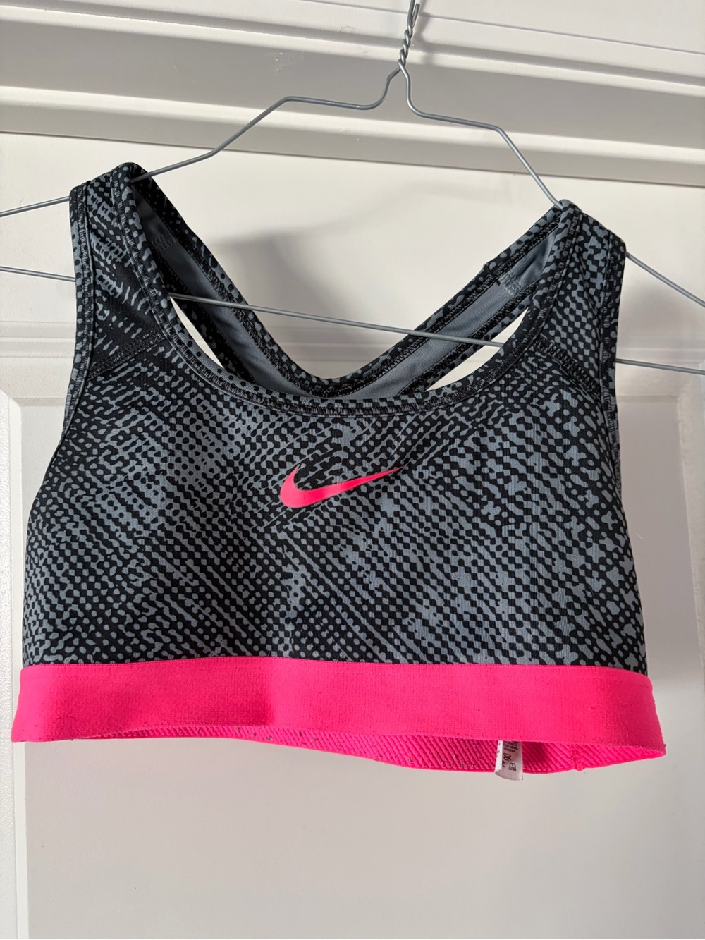 Nike Dri-FIT Gray Black Pink Racerback Sports Bra M